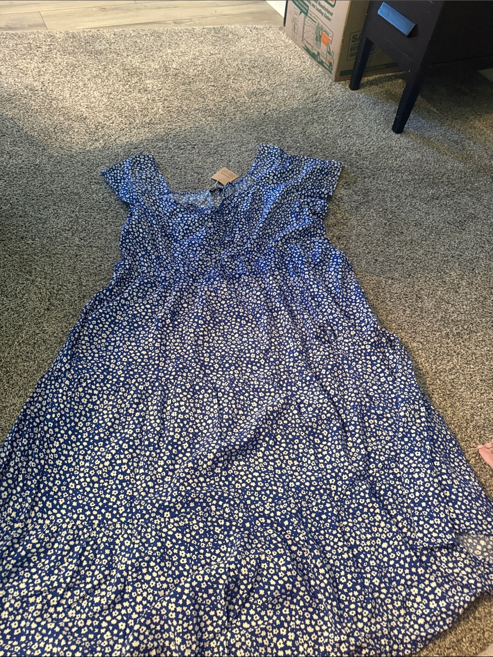 BloomChic Blue Floral Midi Dress